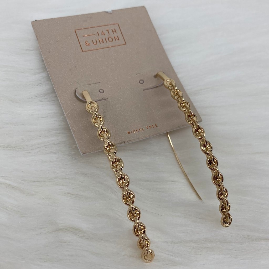 14th & Union - Os - Nwt Golden Faux Chain Earrings
